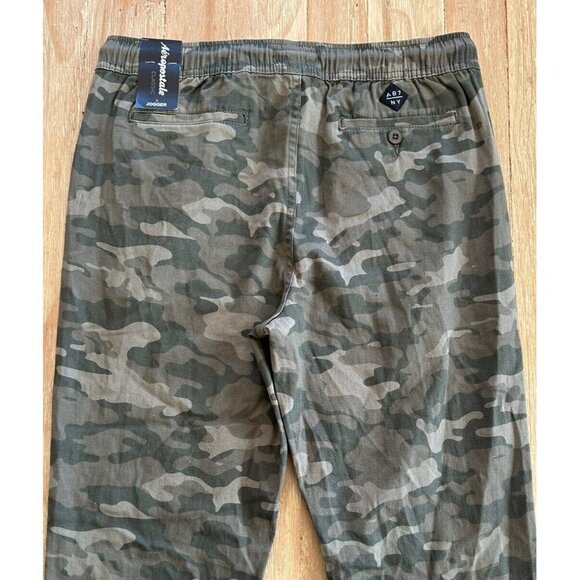 Aeropostale Camouflage Jogger Pants Mens Small Drawstring Green NEW - Picture 3 of 5